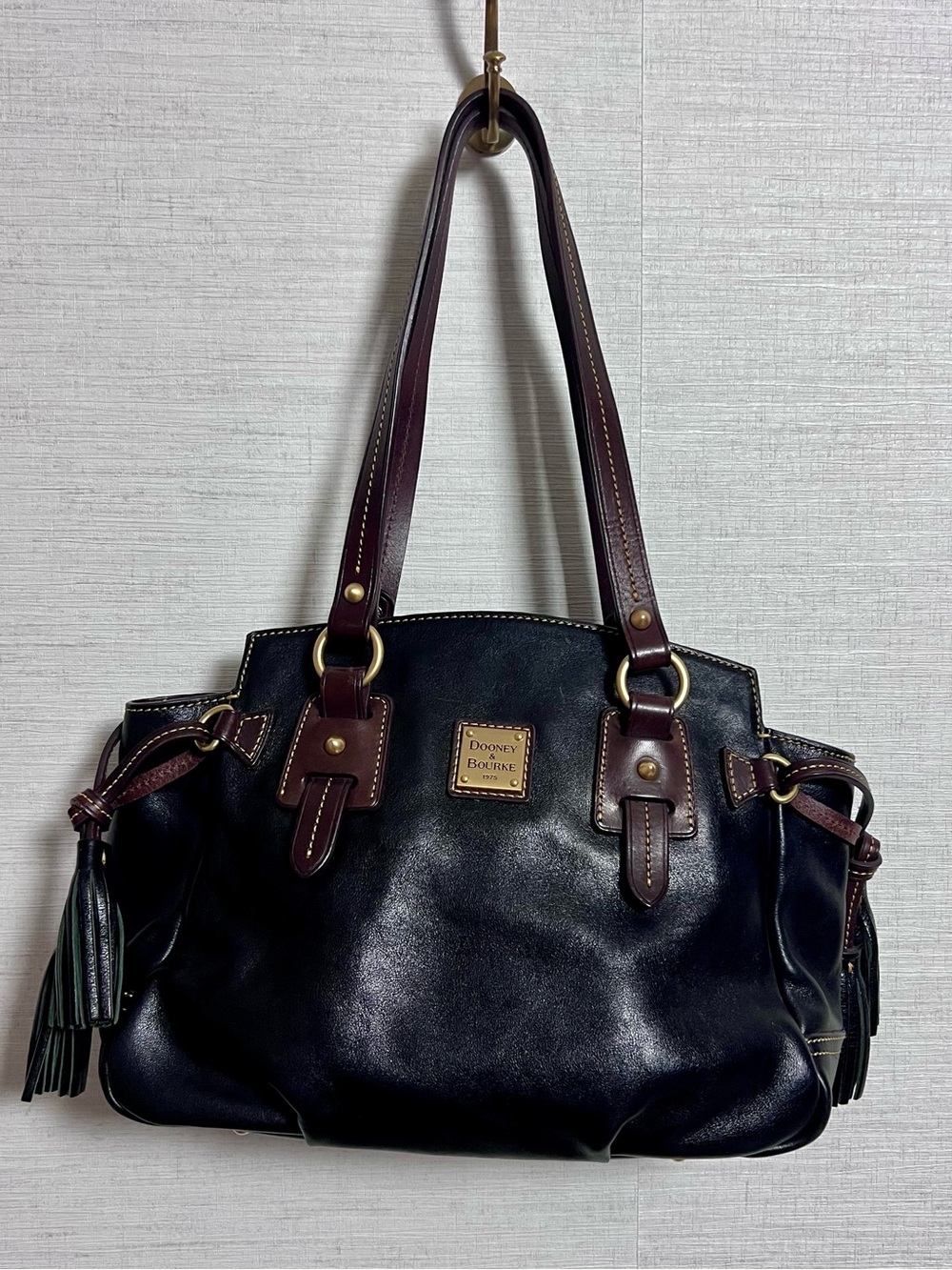 Dooney Bourke Florentine Toledo Chocolate Brown Leather Shoulder Bag